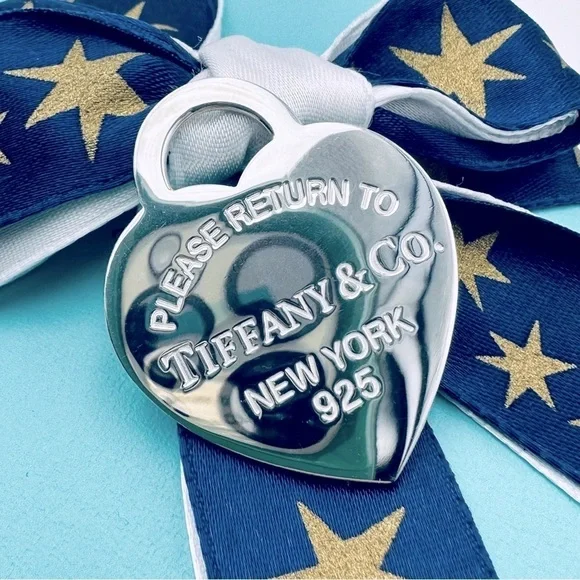 VERY RARE XL Blue Enamel Return to Tiffany Heart Charm Pendant with Packaging - Picture 5 of 10